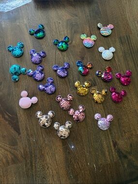 Sequin Mickey Mouse Head Appliqués - Assorted Colors